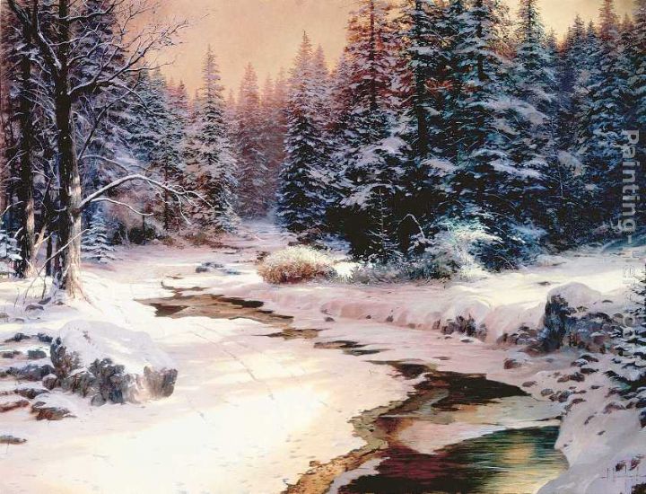 Winter's End painting - Thomas Kinkade Winter's End art painting
